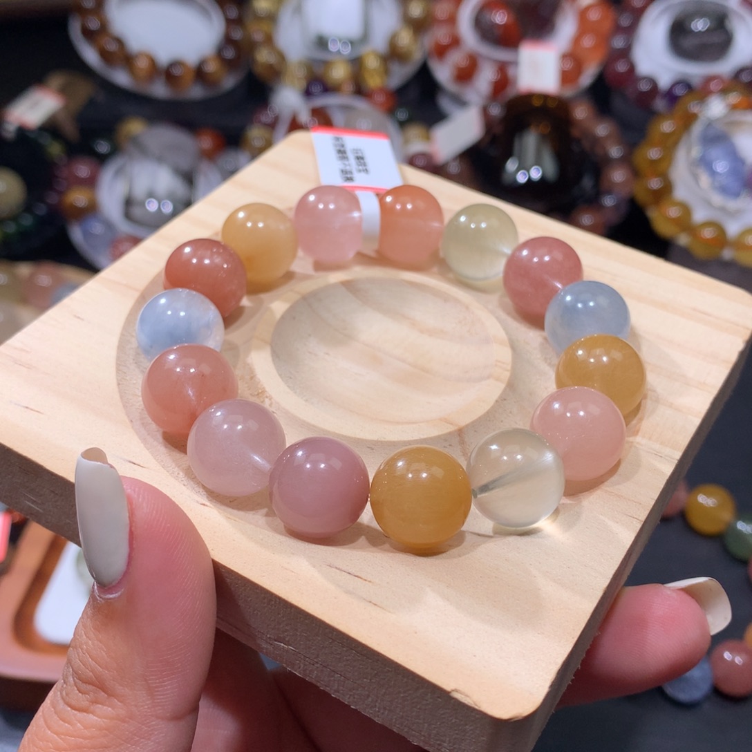 未镶嵌手链水晶彩兔毛手链13