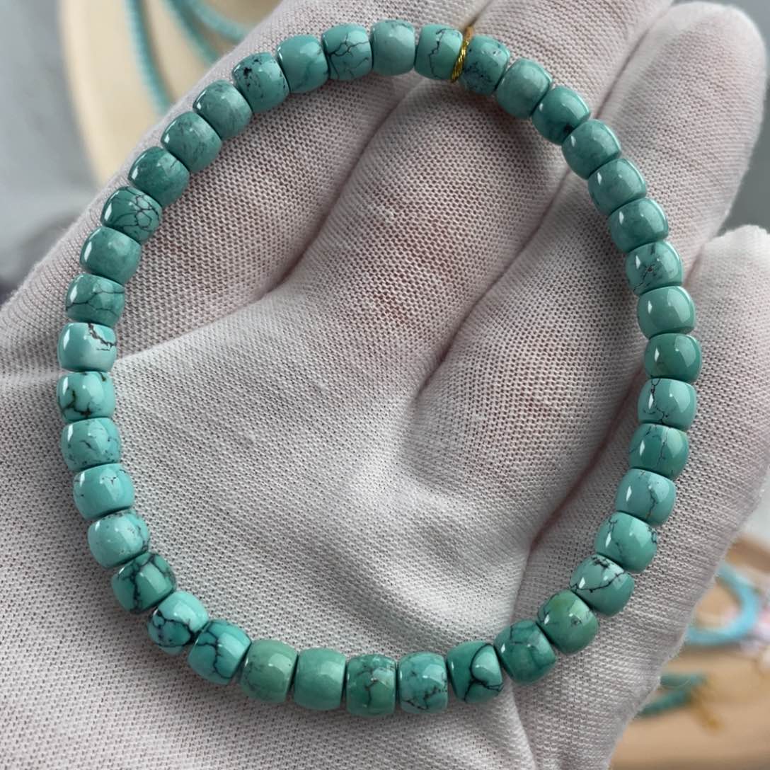 绿松石手链未镶嵌精品水草纹直切卡5.5