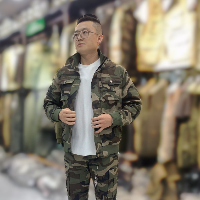 秋款迷彩外套工装风棉质外套春秋男士纯棉户外休闲耐磨弹力透气