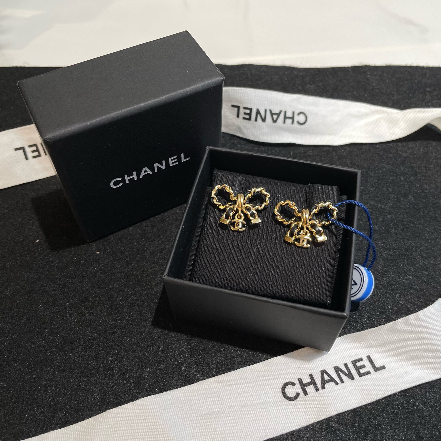 95新 Chanel/香奈儿 多宝二奢/17264/蝴蝶结耳钉