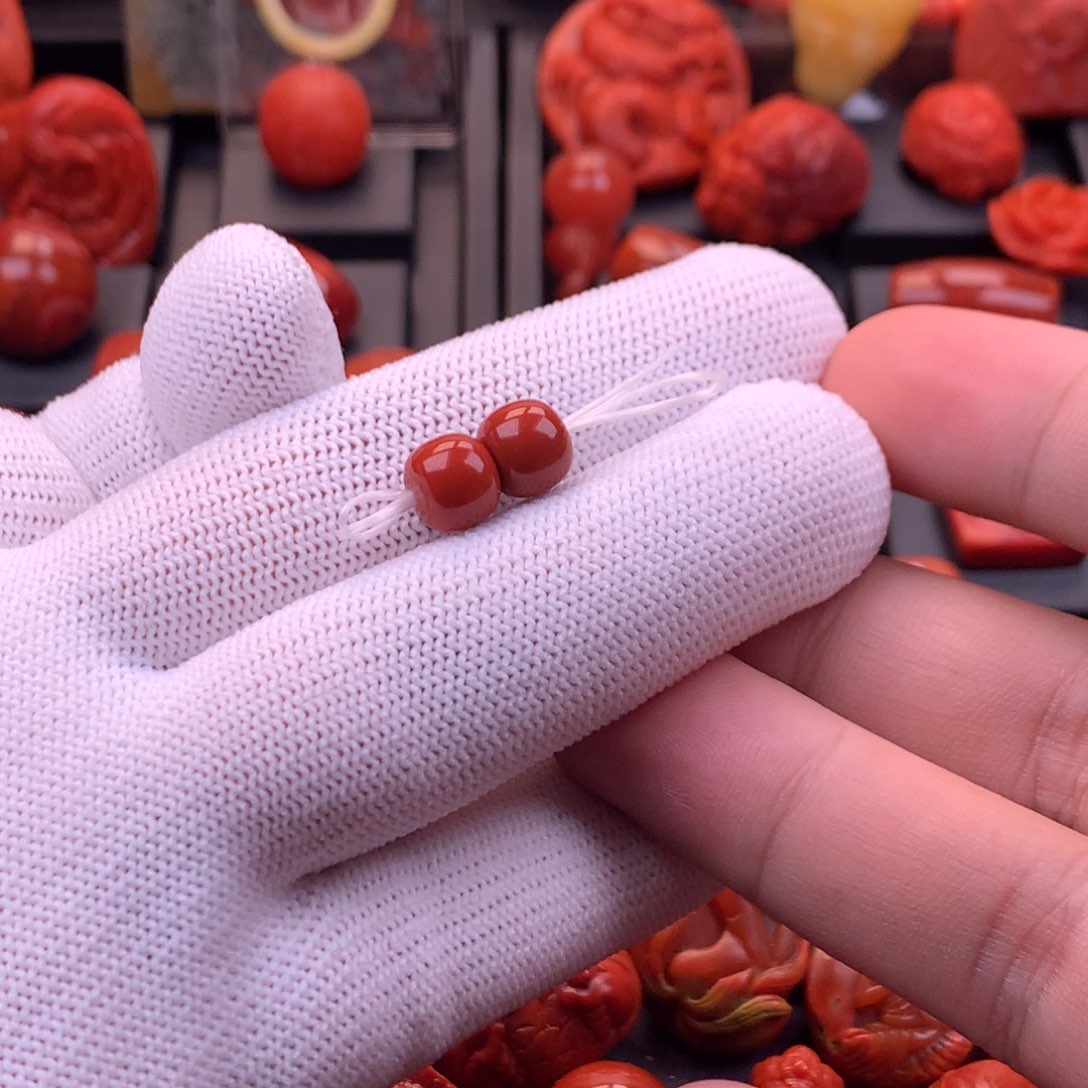 南红玛瑙未镶嵌川料原矿满色满肉老型单珠8mm