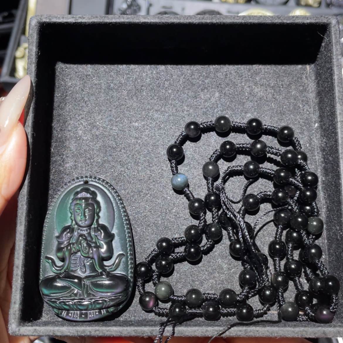 【闪购商品】未镶嵌黑曜岩吊坠(赠链)九*