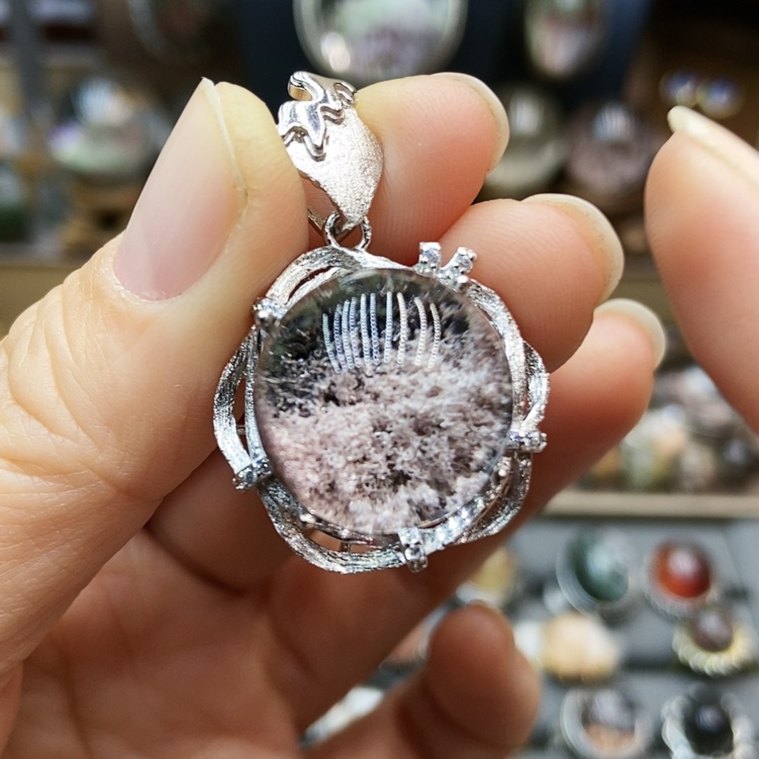 水晶项链银S925镶嵌ℳ****