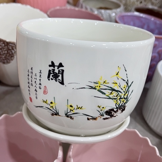 多肉绿植陶瓷花盆9.9包邮，有孔