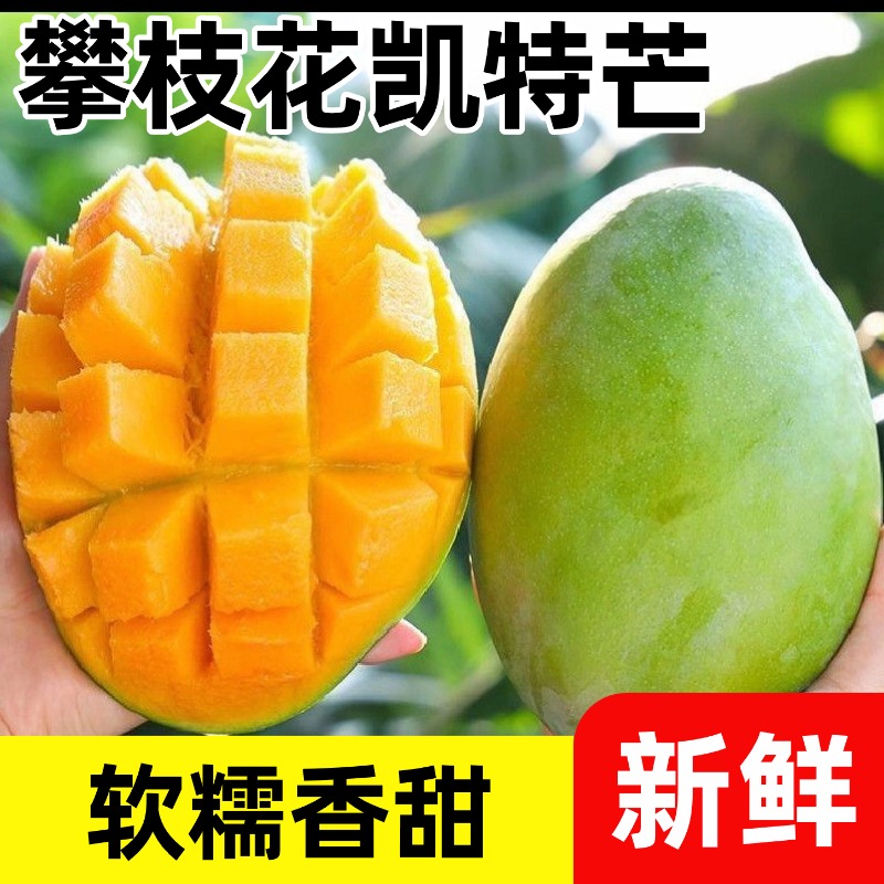 【品芒】放软食用四川攀枝花凯特芒整箱5斤/9斤当鲜果皮薄肉厚商品图