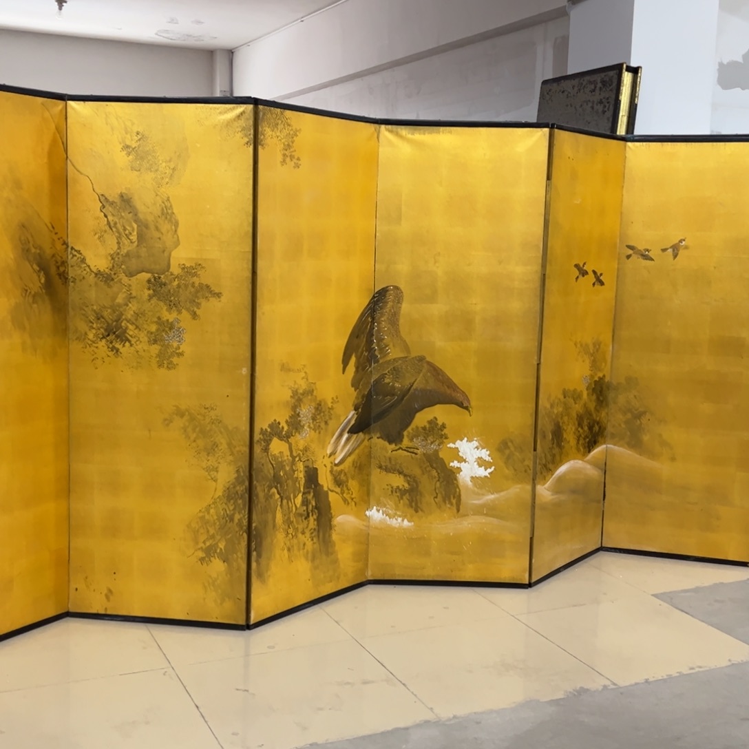 绘画屏风框画茶空间设计