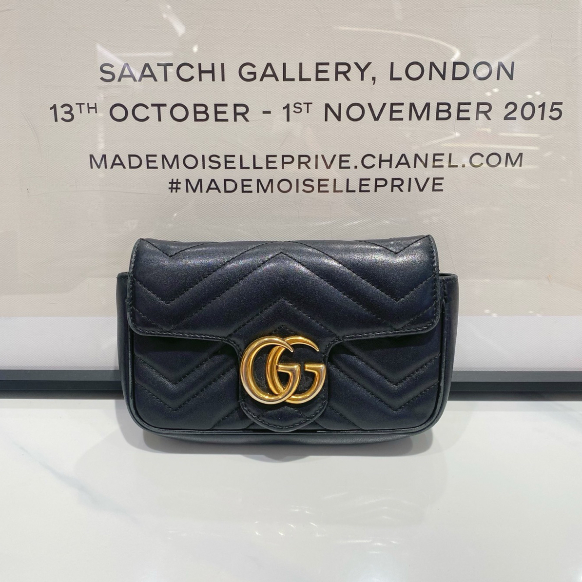 95新 GUCCI/古驰 Gucci 马蒙mini黑金（14103）
