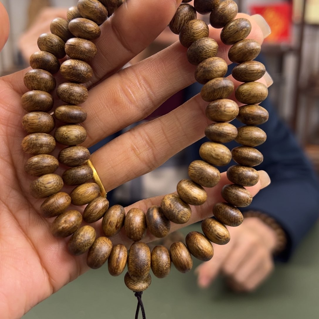 沉香手串海南老白棋树钉卡1.0/19g双圈多样性发一