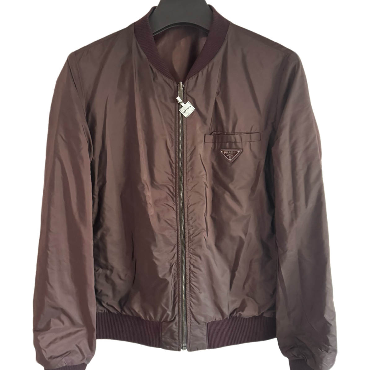 99新 Prada/普拉达 1073普拉达双面三角标皮衣/46/99公里啊39800