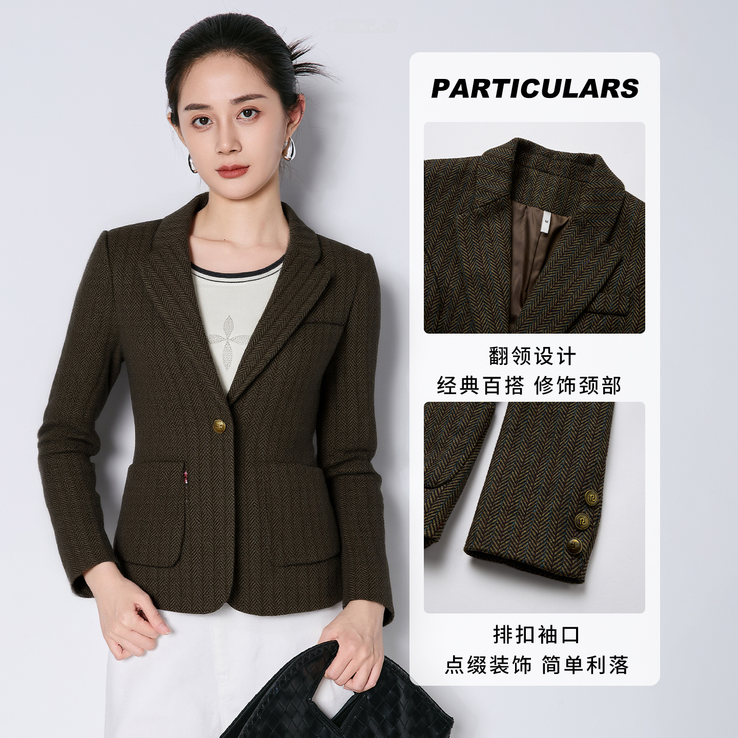 【达人专享】马天奴外套翻领修身西装西服VHAC74JKH0