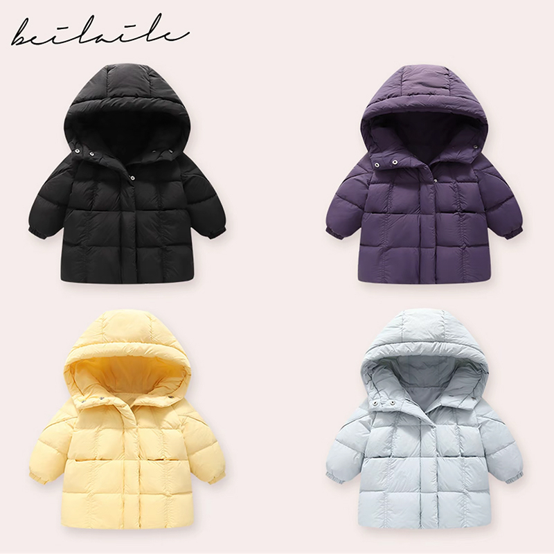 【三防中长款连帽外套】儿童羽绒服韩版加厚男童女童中大童秋冬外套