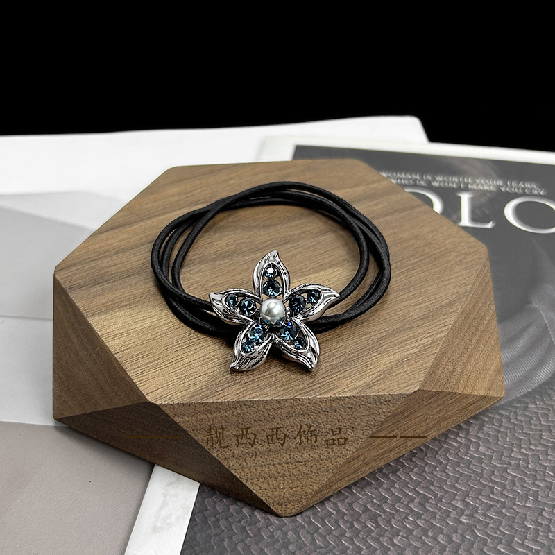 【LXX靓西西】053 五瓣花气质时尚高弹力轻职风三股皮筋