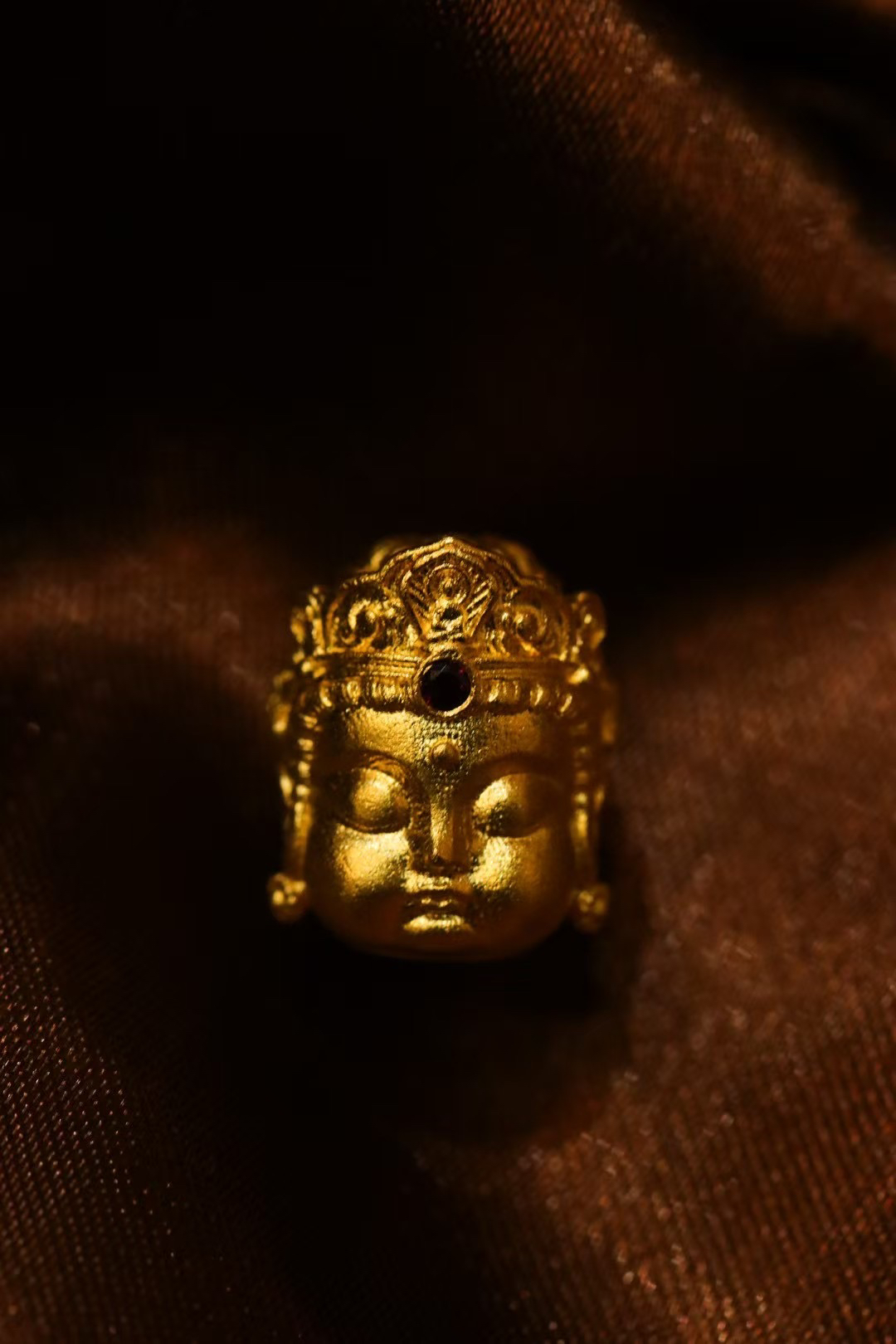 【天青黄金】24K金足金999度母宝宝佛背云侧挂配饰