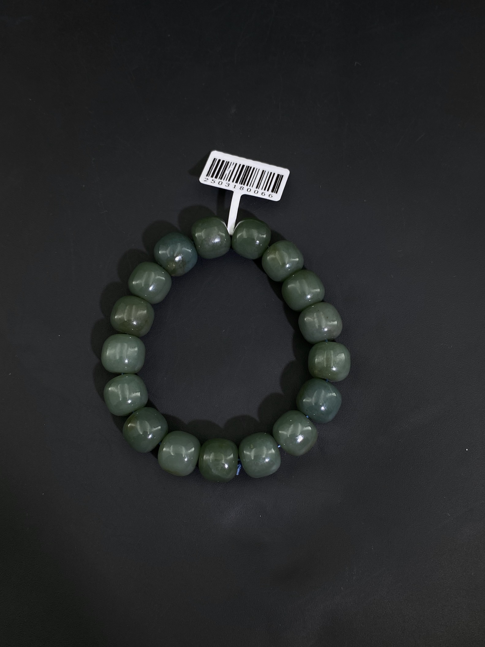 天然和田玉且末蓝老型珠手串