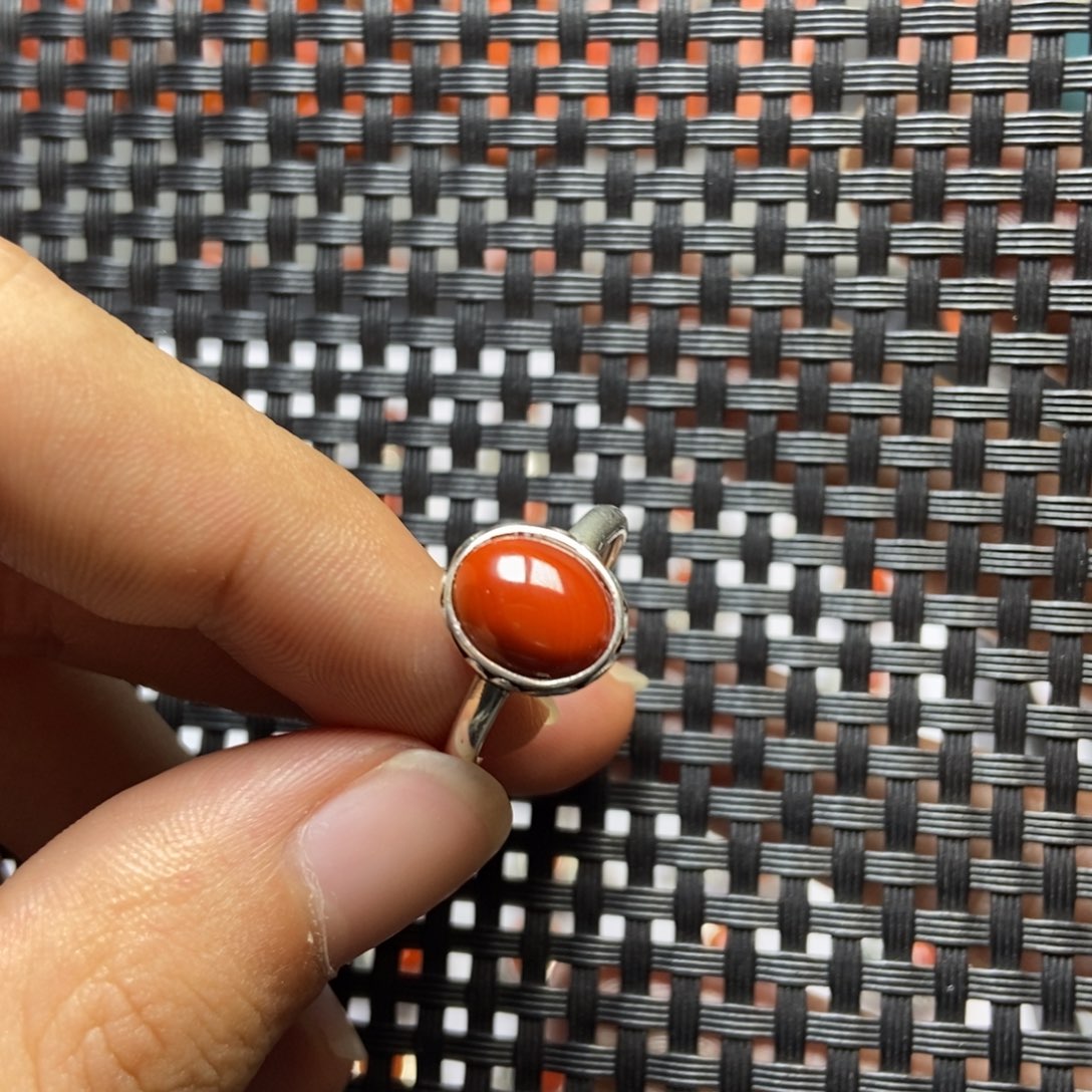 小***妈南红玛瑙银S925镶嵌戒指