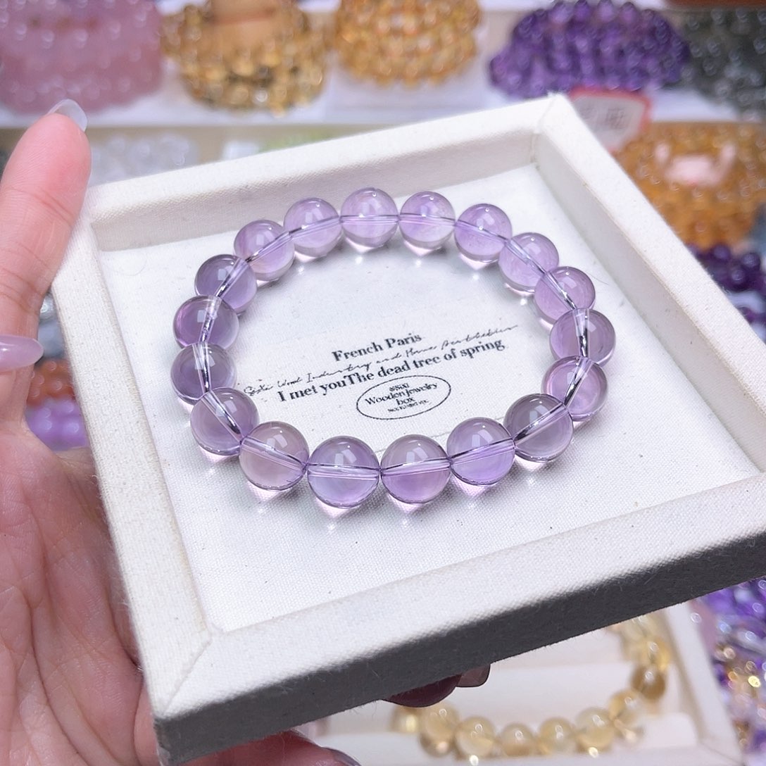 水晶手串未镶嵌是****正天然水晶11mm