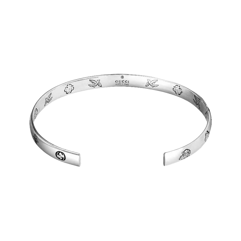 未使用 GUCCI/古驰 Blind For Love 925银 手镯 男女同款情侣款 