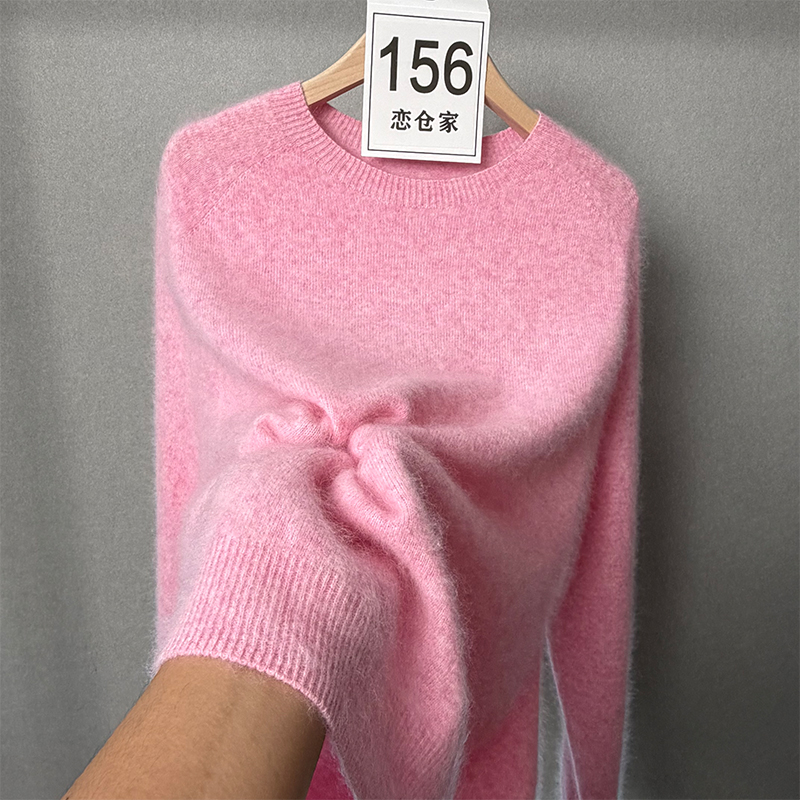 秋冬新款山羊绒绵羊毛宽松显瘦针织衫羊毛衫毛衣不可机洗
