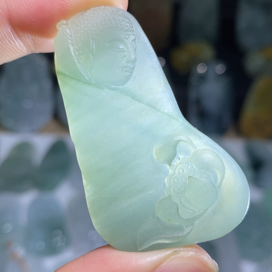 定制翡翠未镶嵌花开见佛