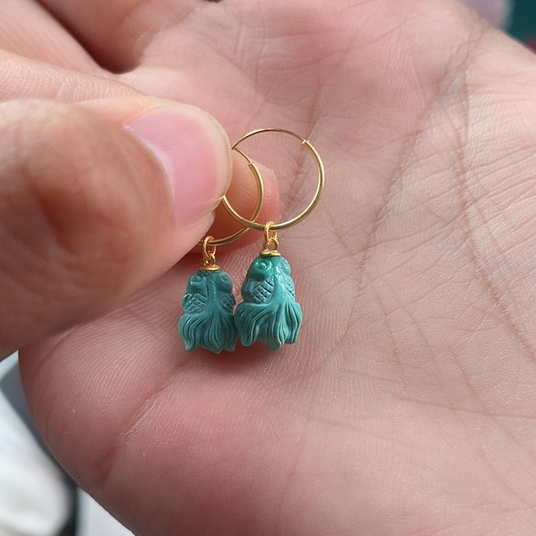 绿松石珠宝奇石18K金镶嵌