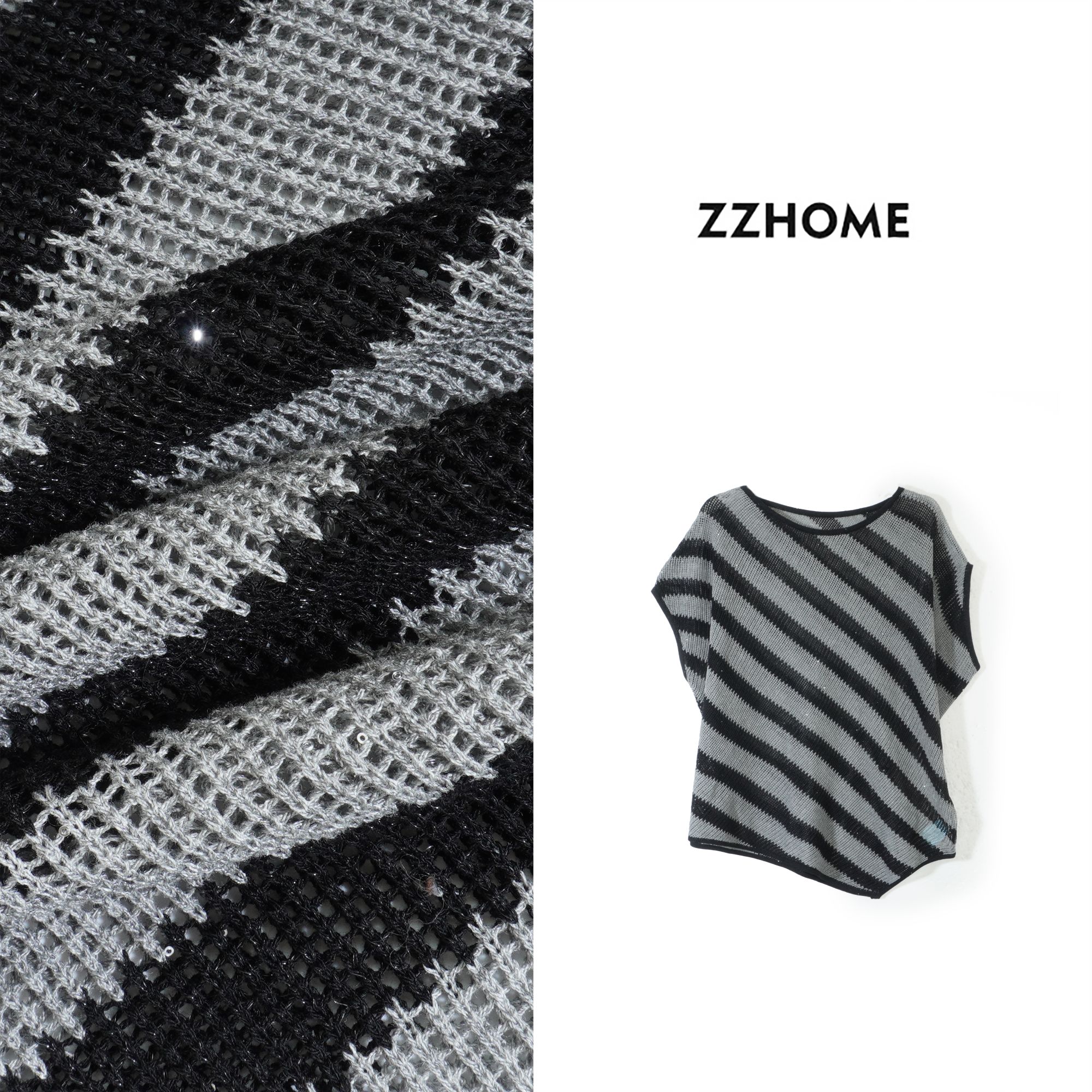 ZOZO HOME | 织物之美不对称斜扣夏季设计感高级短袖t恤q173760p