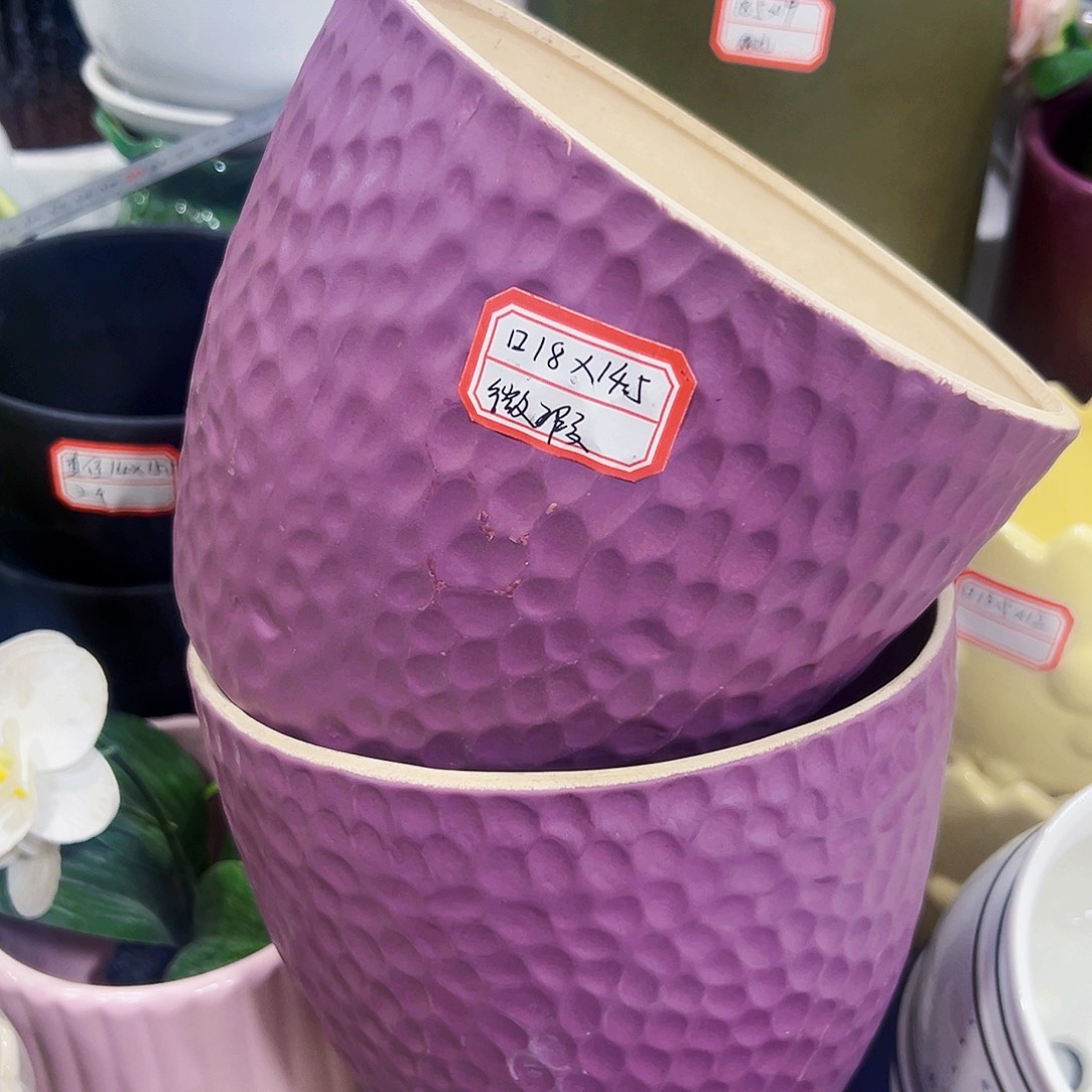 有孔外贸尾单陶瓷花盆凑单10米包邮