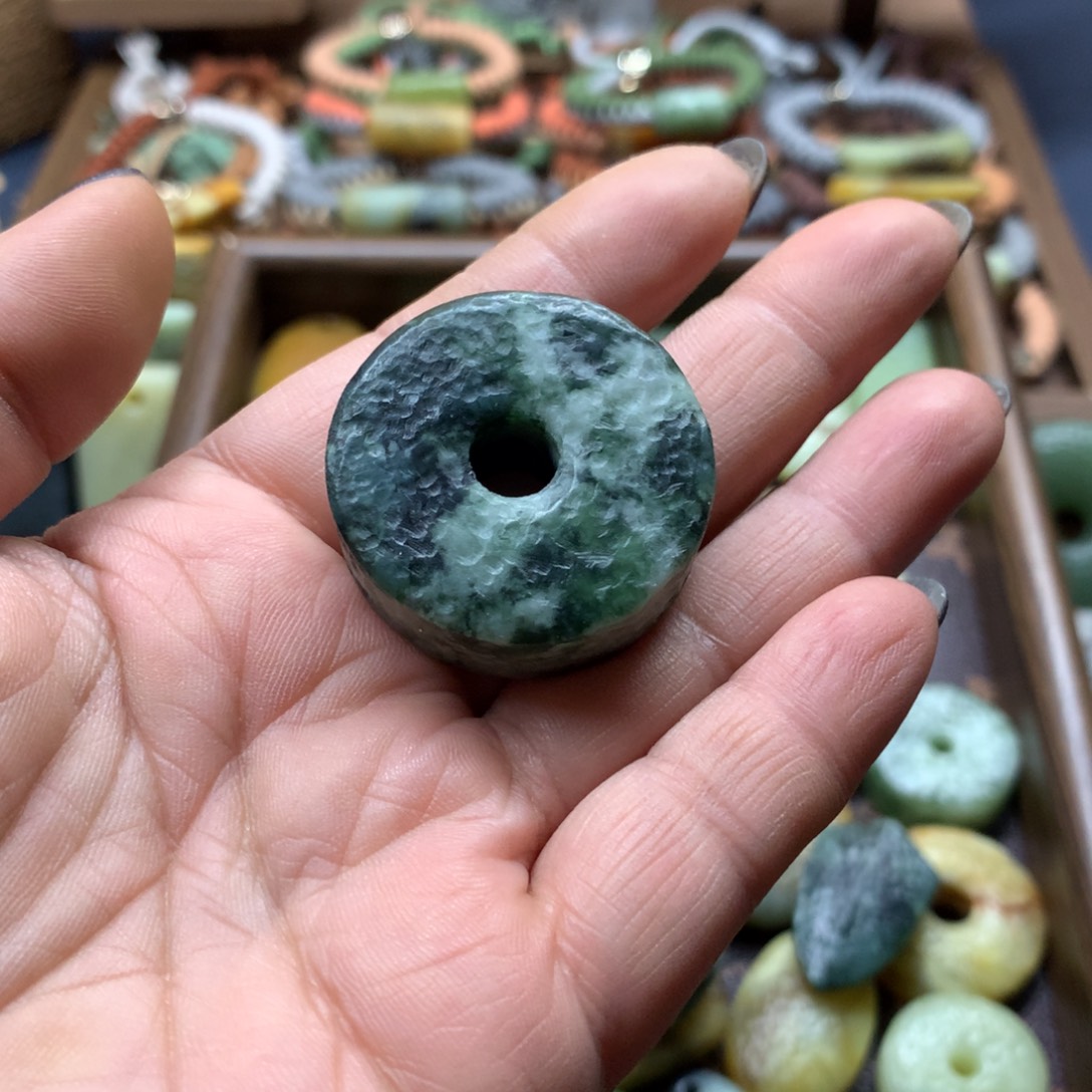 浮***丶蛇纹石玉合金颈饰