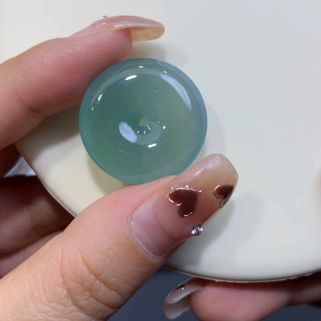 翡翠未镶嵌颈饰平安扣23.8*5.9