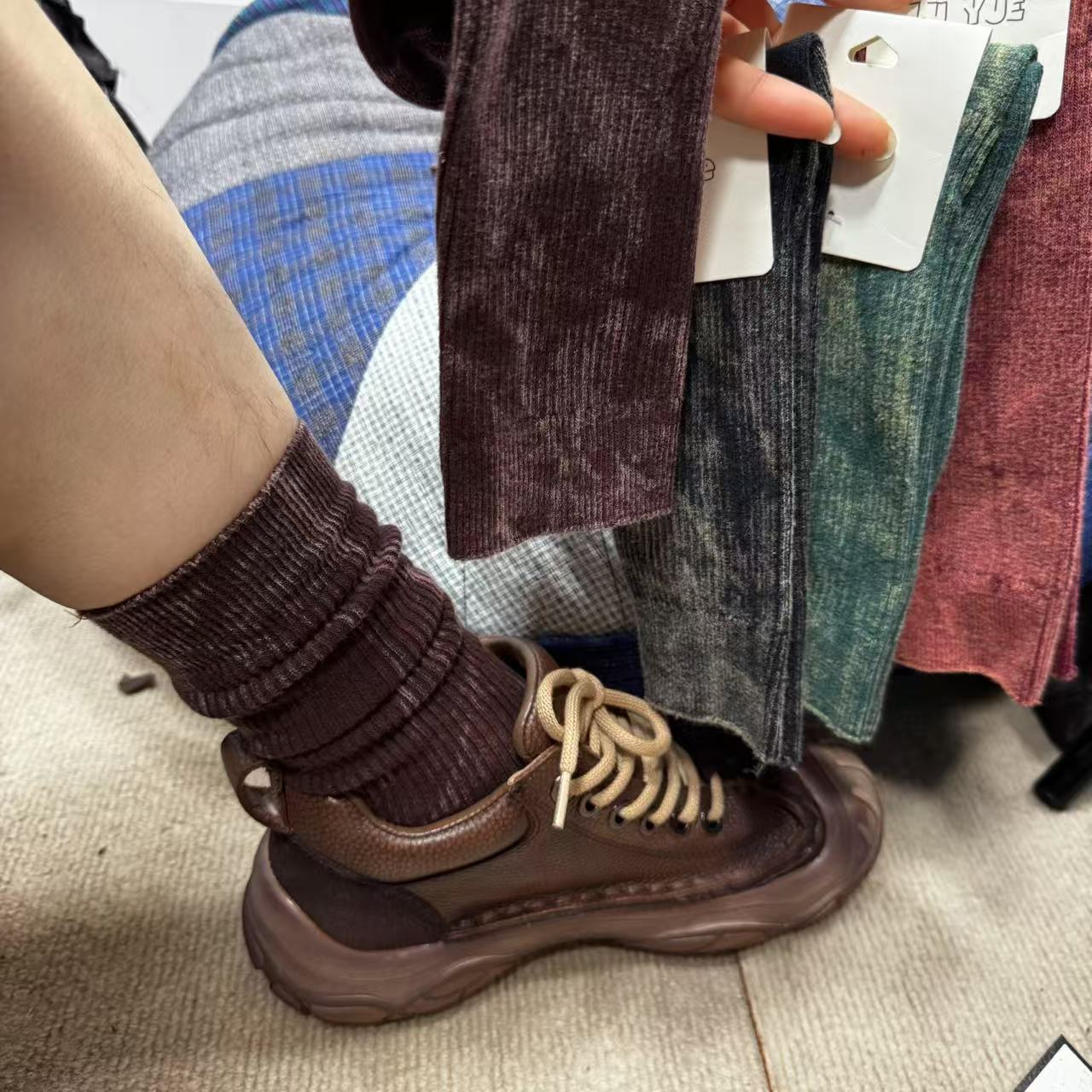 春季新款复古休闲百搭纯色袜子