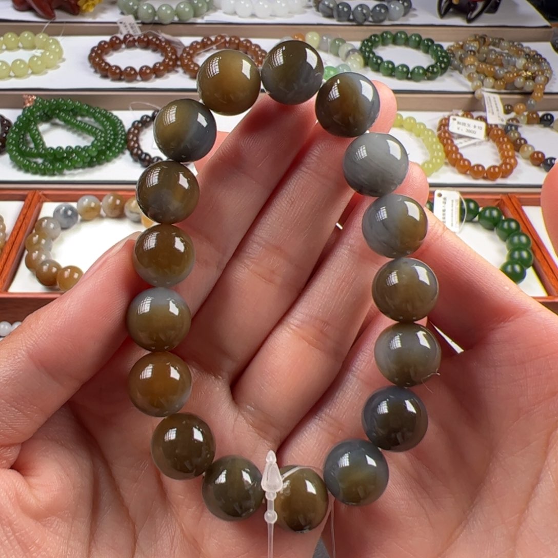 手链未镶嵌和田玉颗颗三色精品楼兰卡12