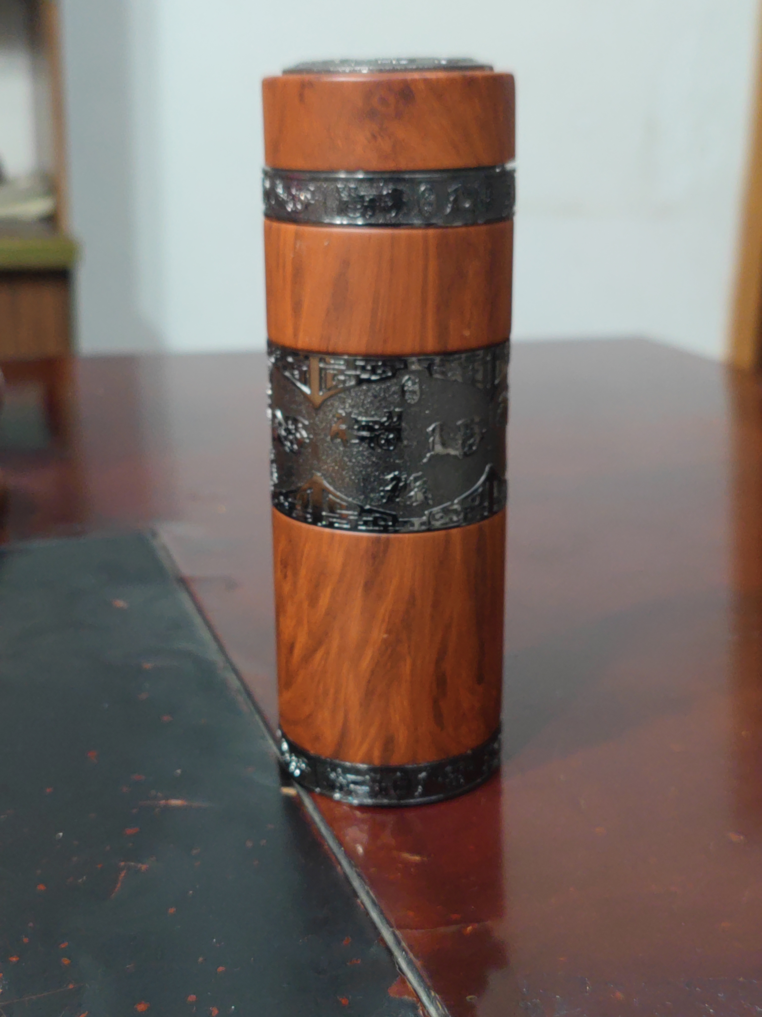 紫砂精品保温杯不锈钢加木制工艺280cc一物一拍