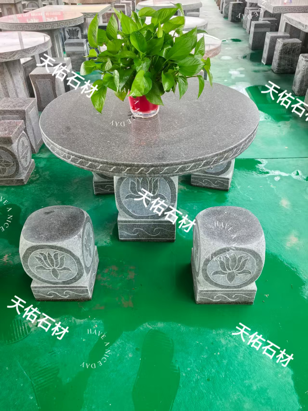 （不包邮，需到县城或者市区物流站提货）万山红户外庭院石桌石凳