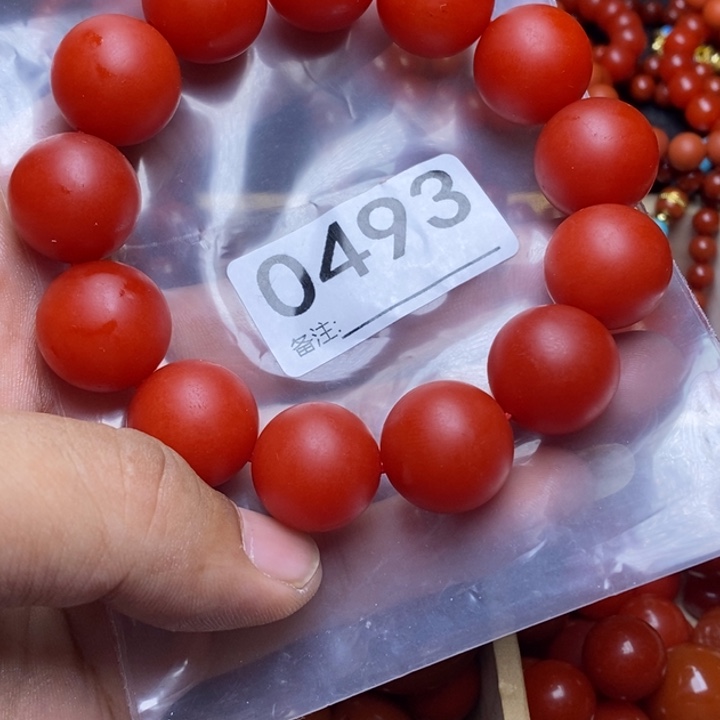 南红玛瑙手链未镶嵌白*