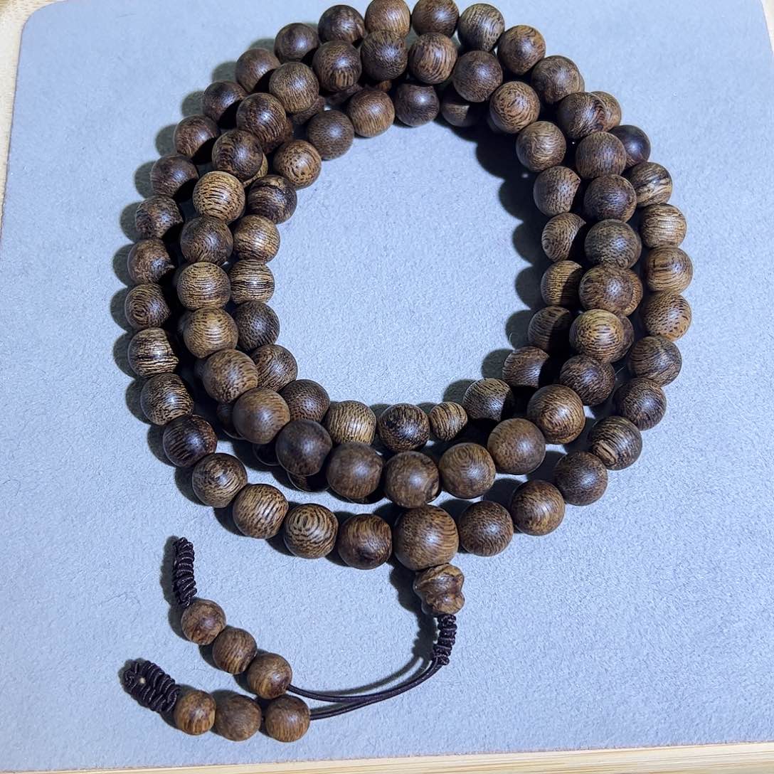 沉香手串天然金三角红油老料0.88多圈 花蜜甜凉 30g+