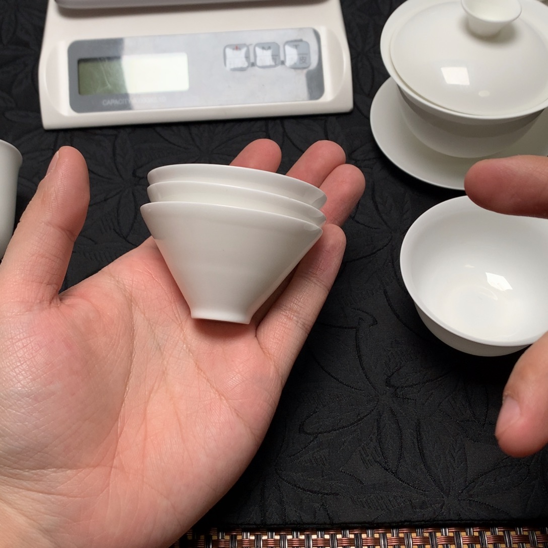 3斗笠杯骨瓷薄胎茶具