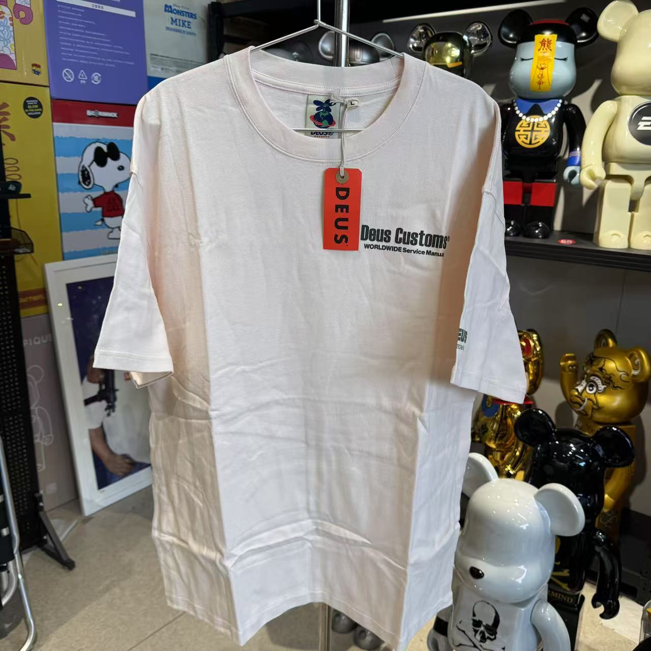 DEUS 粉白色 世界建造时短袖 超重磅