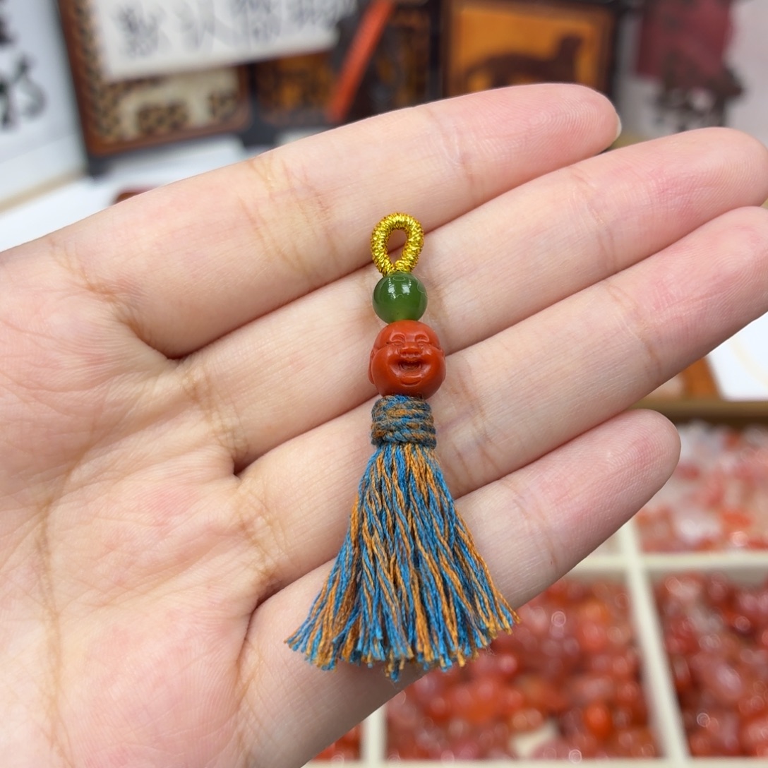 南红玛瑙未镶嵌配饰南红弥勒滴流