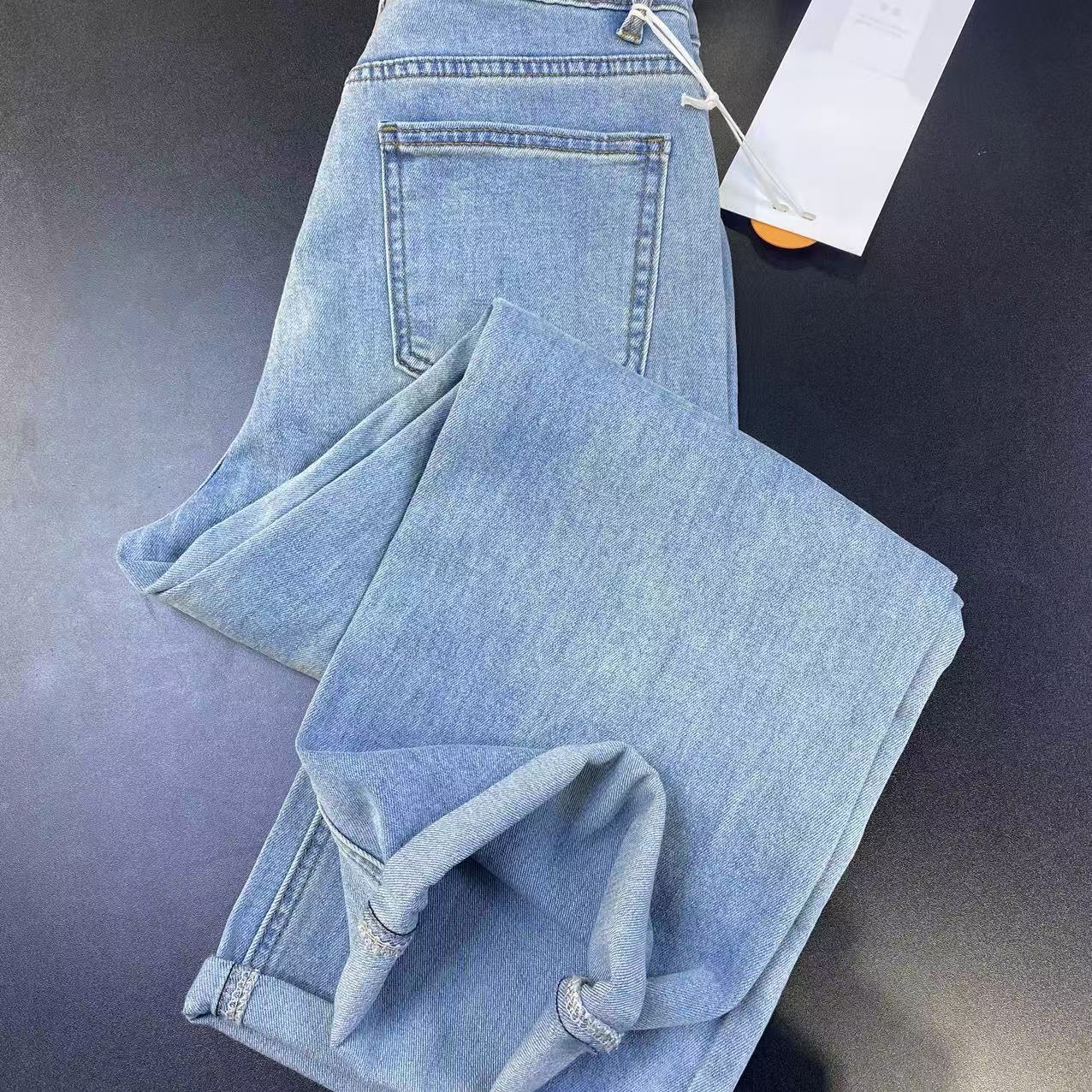 春季男友裤对胖妹妹显瘦腿直