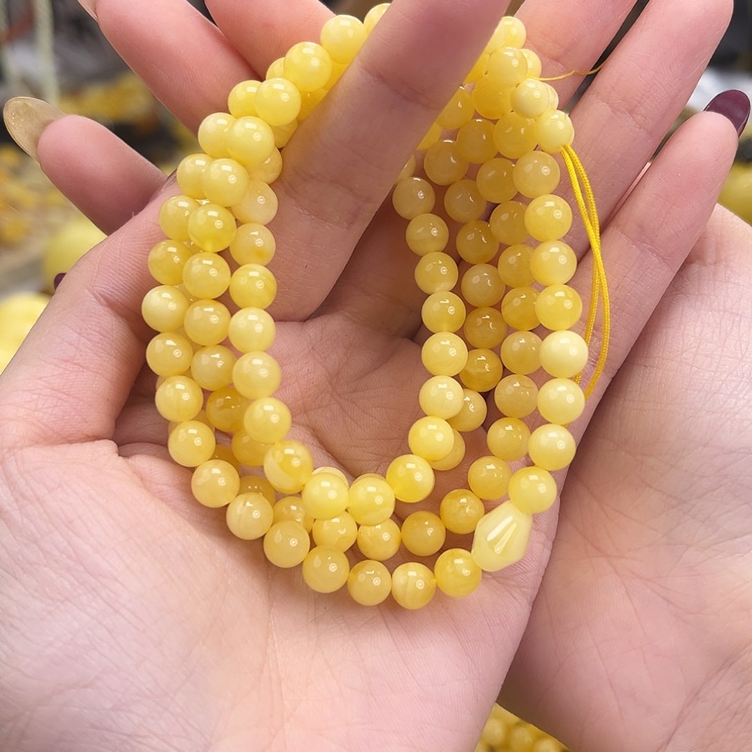 裸石琥珀未镶嵌17g-6mm-108手串