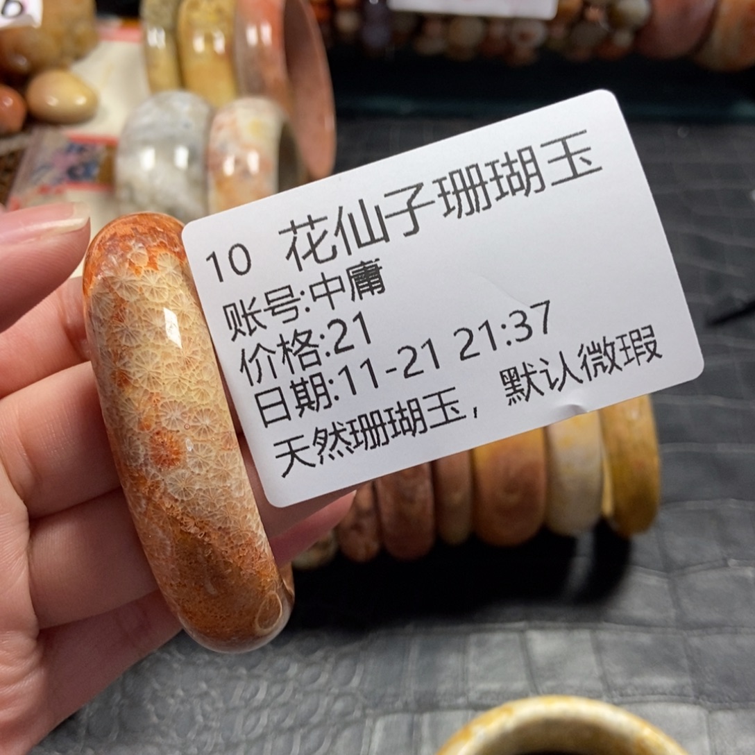中***庸硅化珊瑚（珊瑚玉）未镶嵌珠宝半成品10
