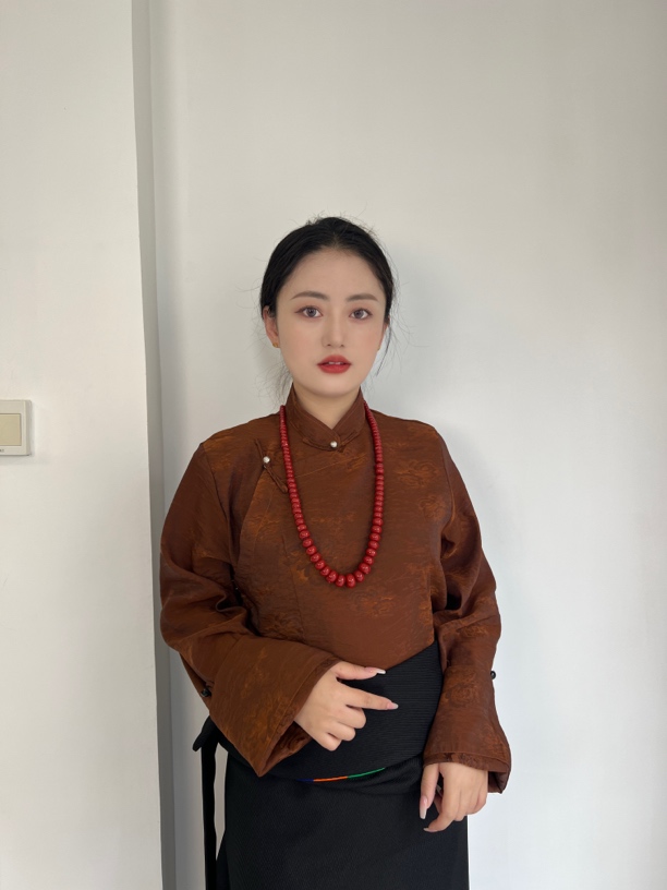 暗花春夏衬衣加长袖民族风上衣衬衫藏袍藏装