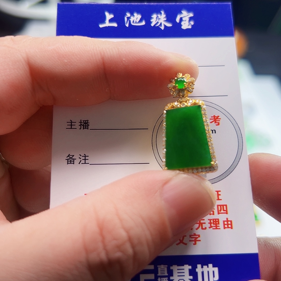 翡翠18K金镶嵌颈饰?****࿐翡翠