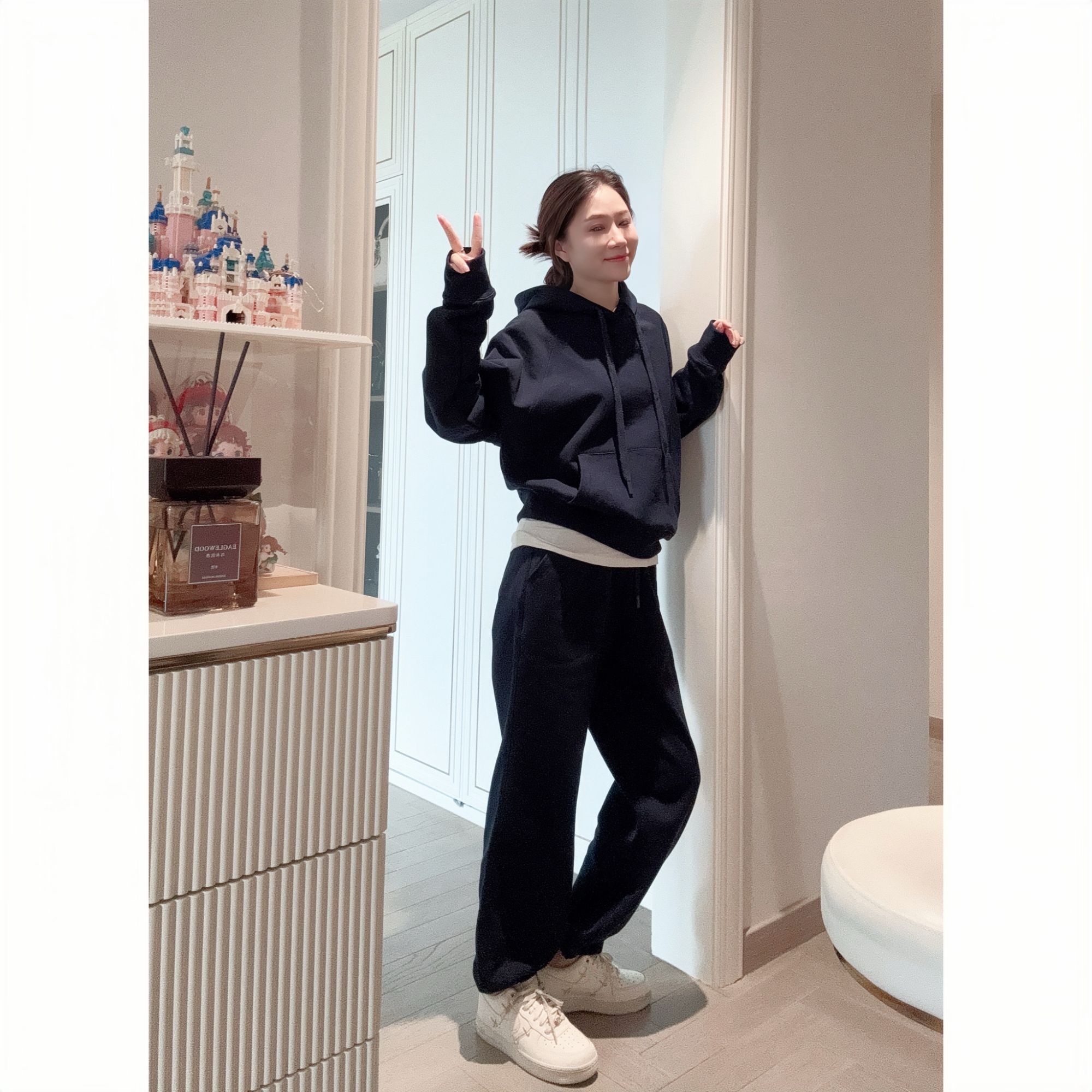 【1201圈棉经典套装】张凯凯-中版型加厚舒适休闲宽松女装连帽套装