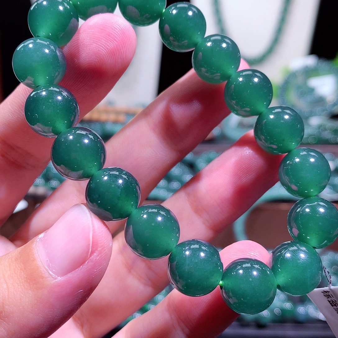 翡翠未镶嵌手链天然a货翡翠手串12