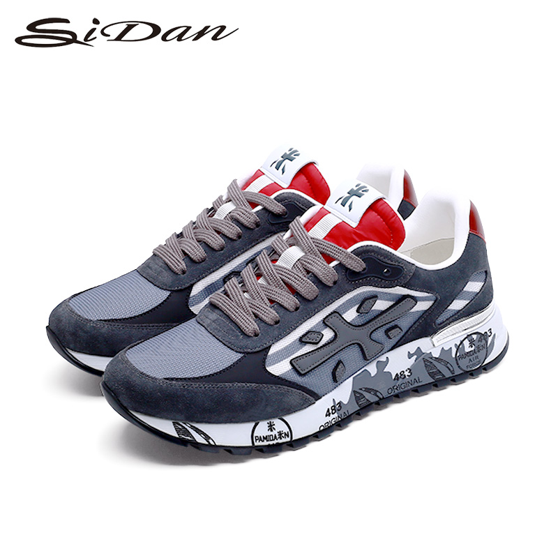 意大利Sidan/斯丹PAMIDAN系列时尚轻奢米字百搭透气运动休闲鞋男