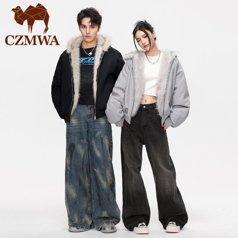 骆驼骑师秋冬新款派克棉服男女同款座山雕毛领加厚连帽保暖棉衣