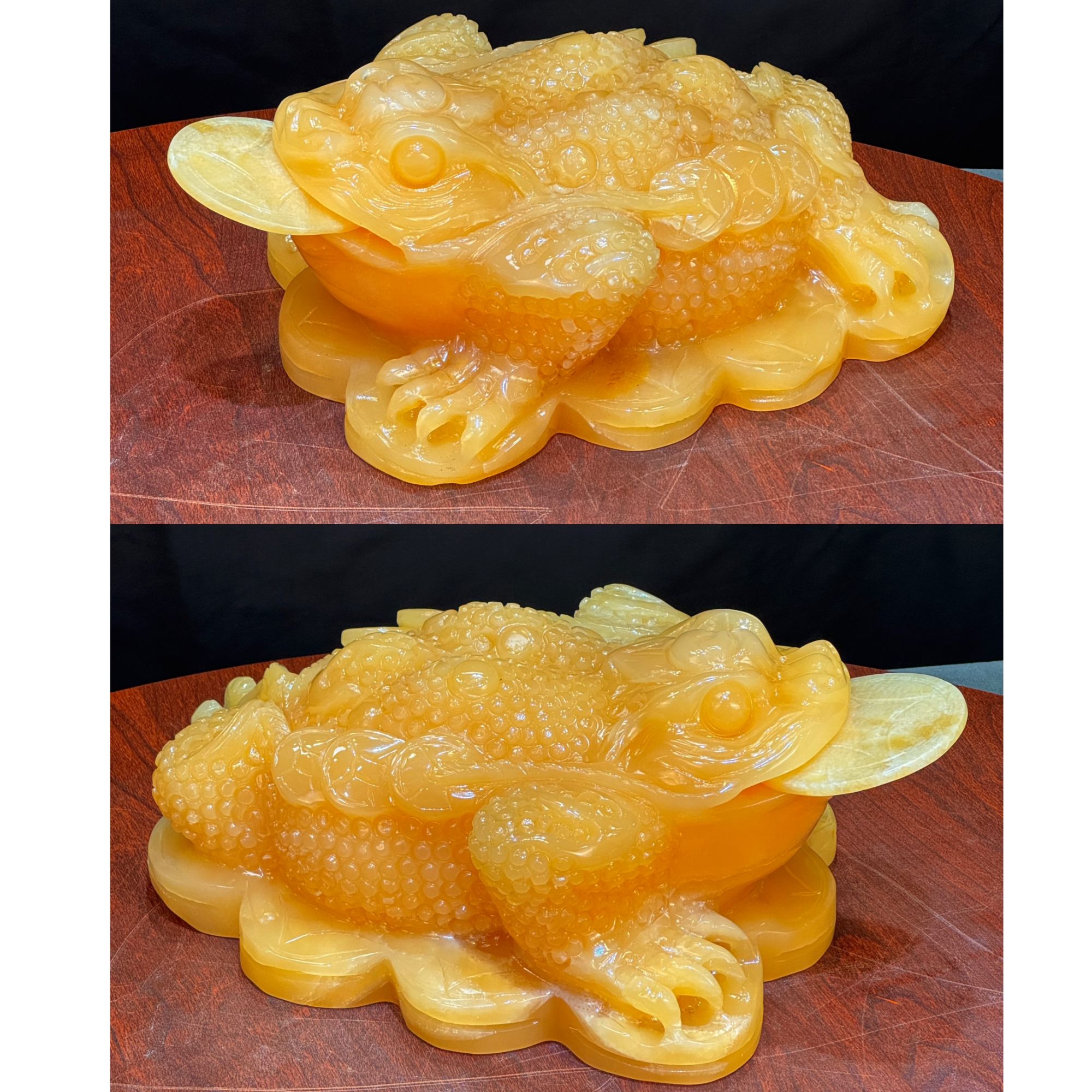 《金蟾》家居装饰新房装饰品办公室开业玉石工艺品摆件（阿富汗玉）