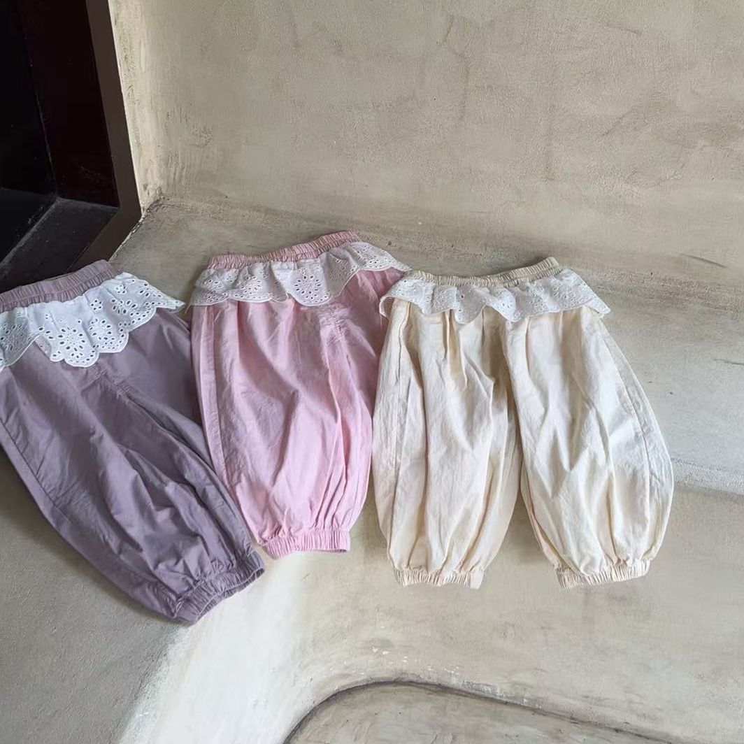 AC87~半只奶酪·25夏~花边九分休闲裤9559