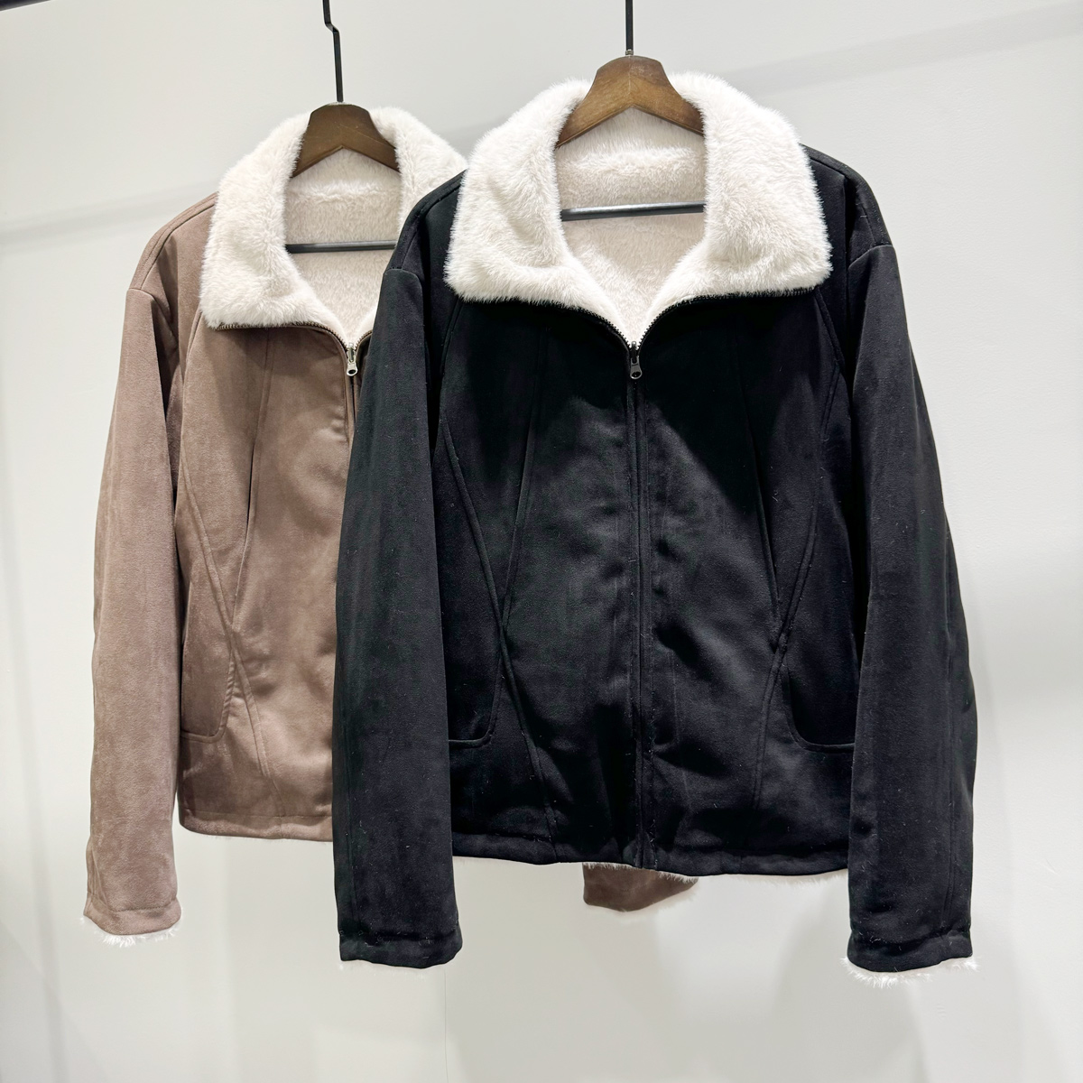 冬季新款时尚百搭简约座山雕加绒夹克男士潮流美式休闲保暖外套