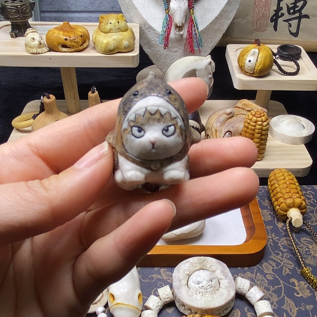 手串/手链鹿骨鹿角根付鲨鱼猫配饰